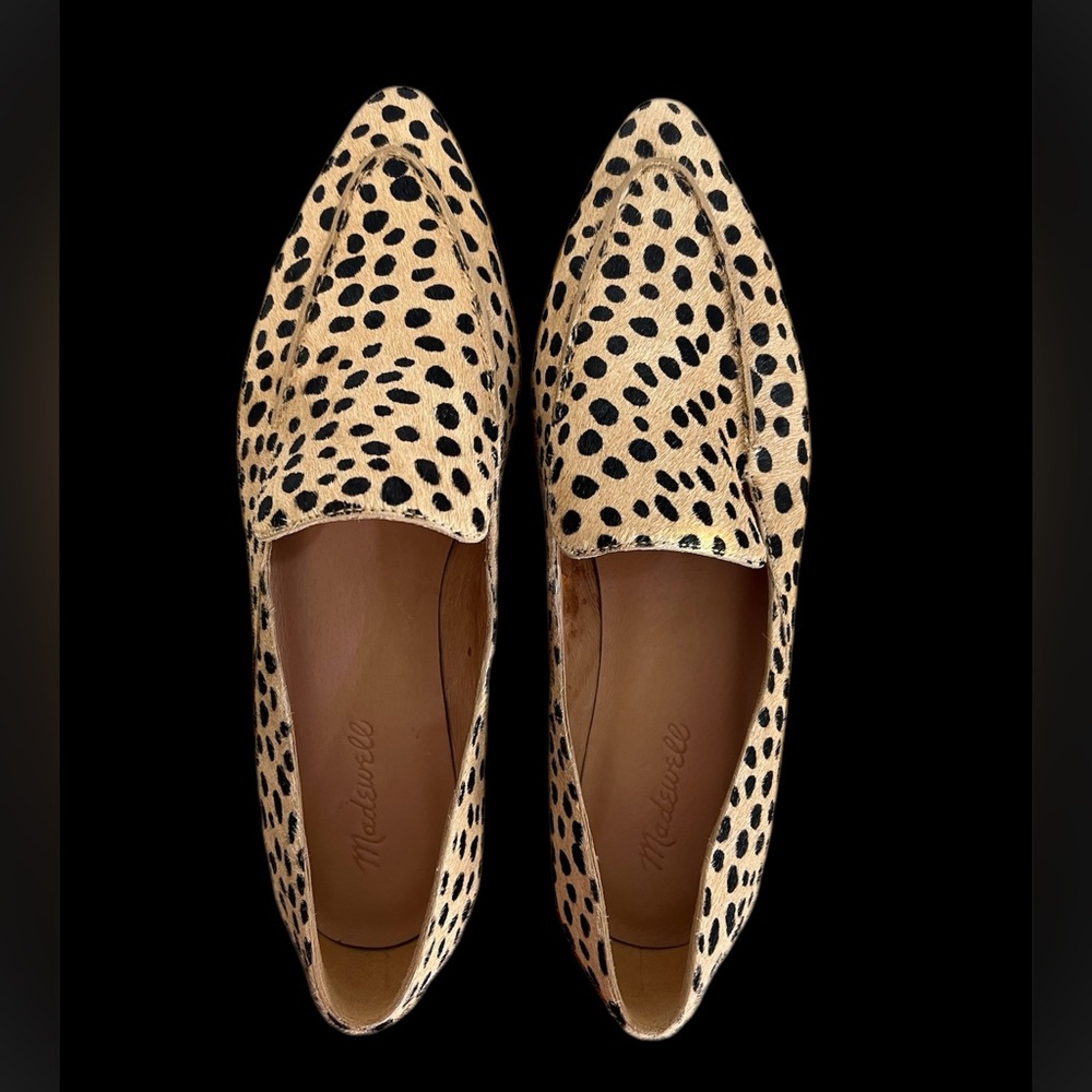 Madewell Tan and Black Polka Dot Flats